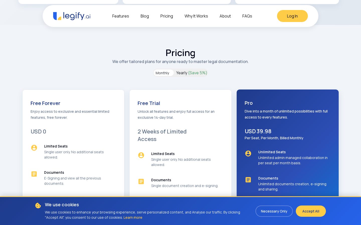 Legify Pricing