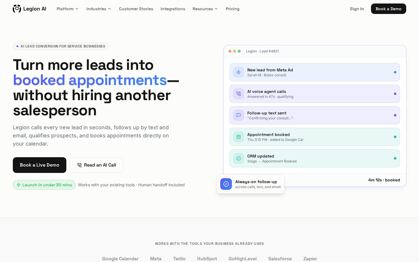Legion AI Homepage
