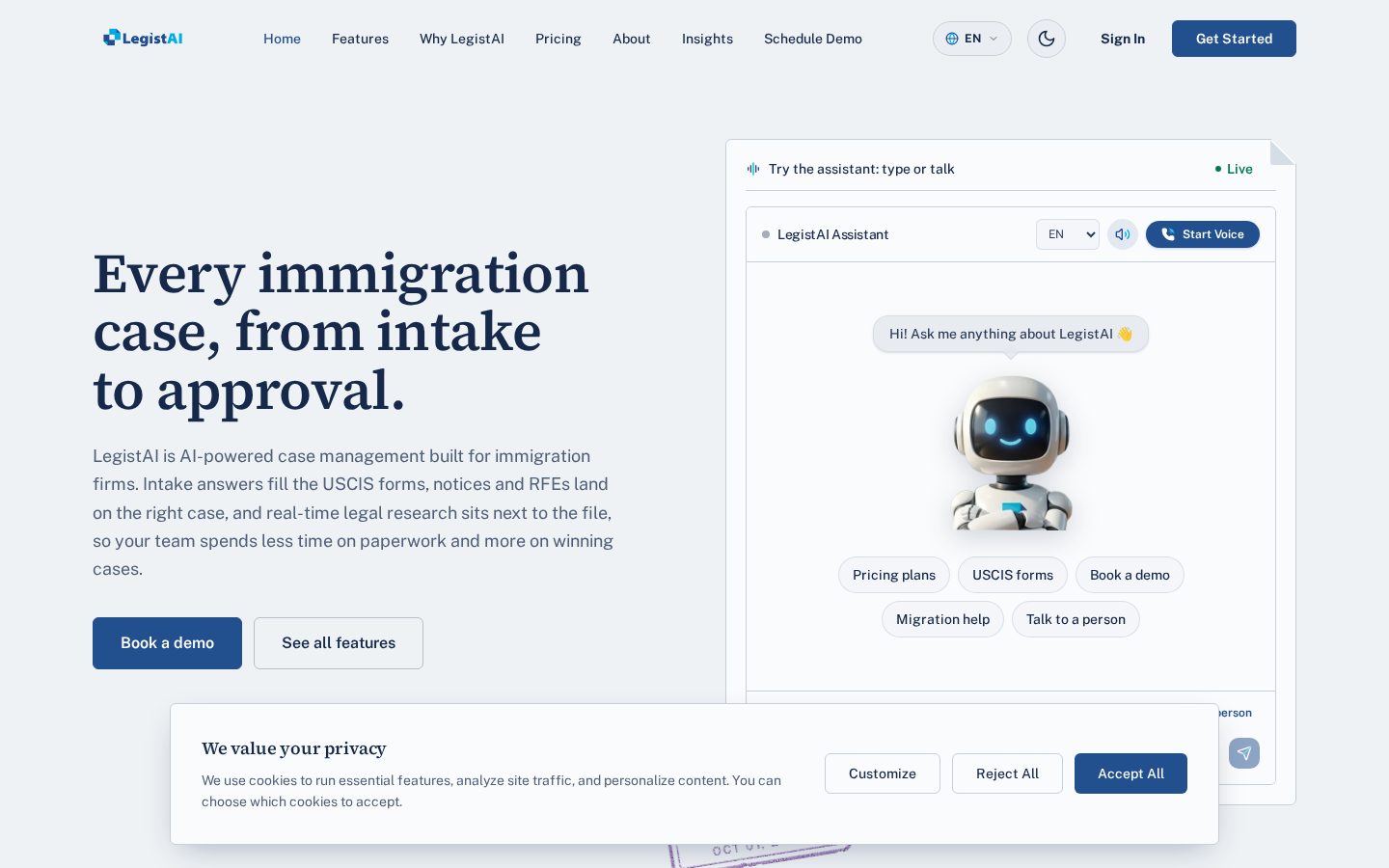 LegistAI Homepage