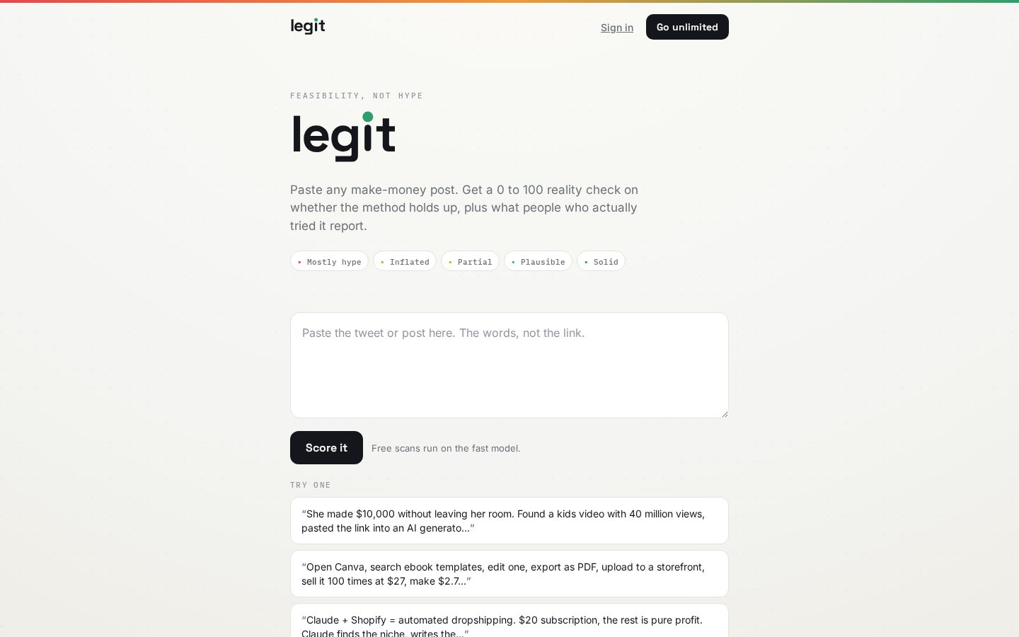 legit Homepage