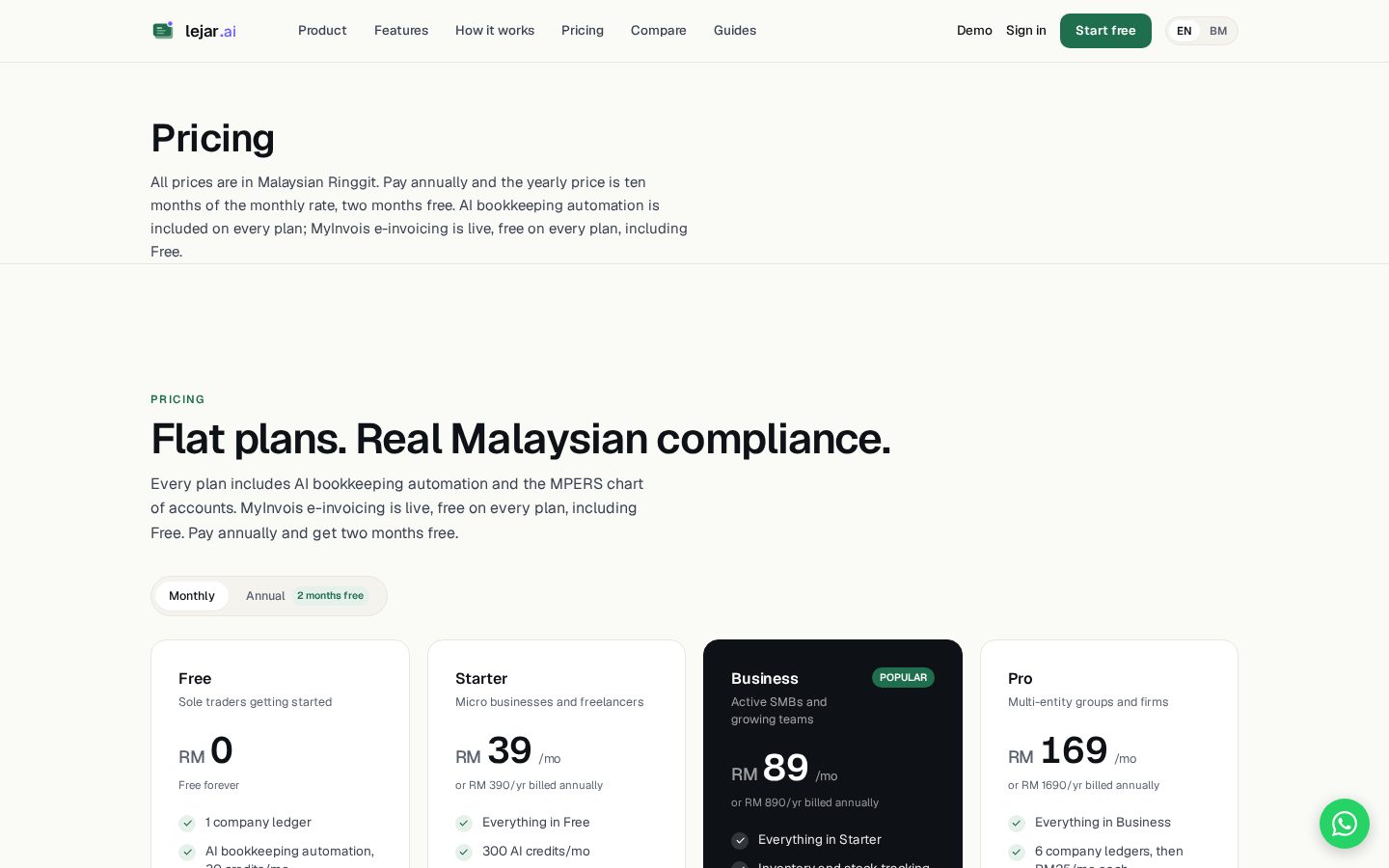 Lejar Pricing