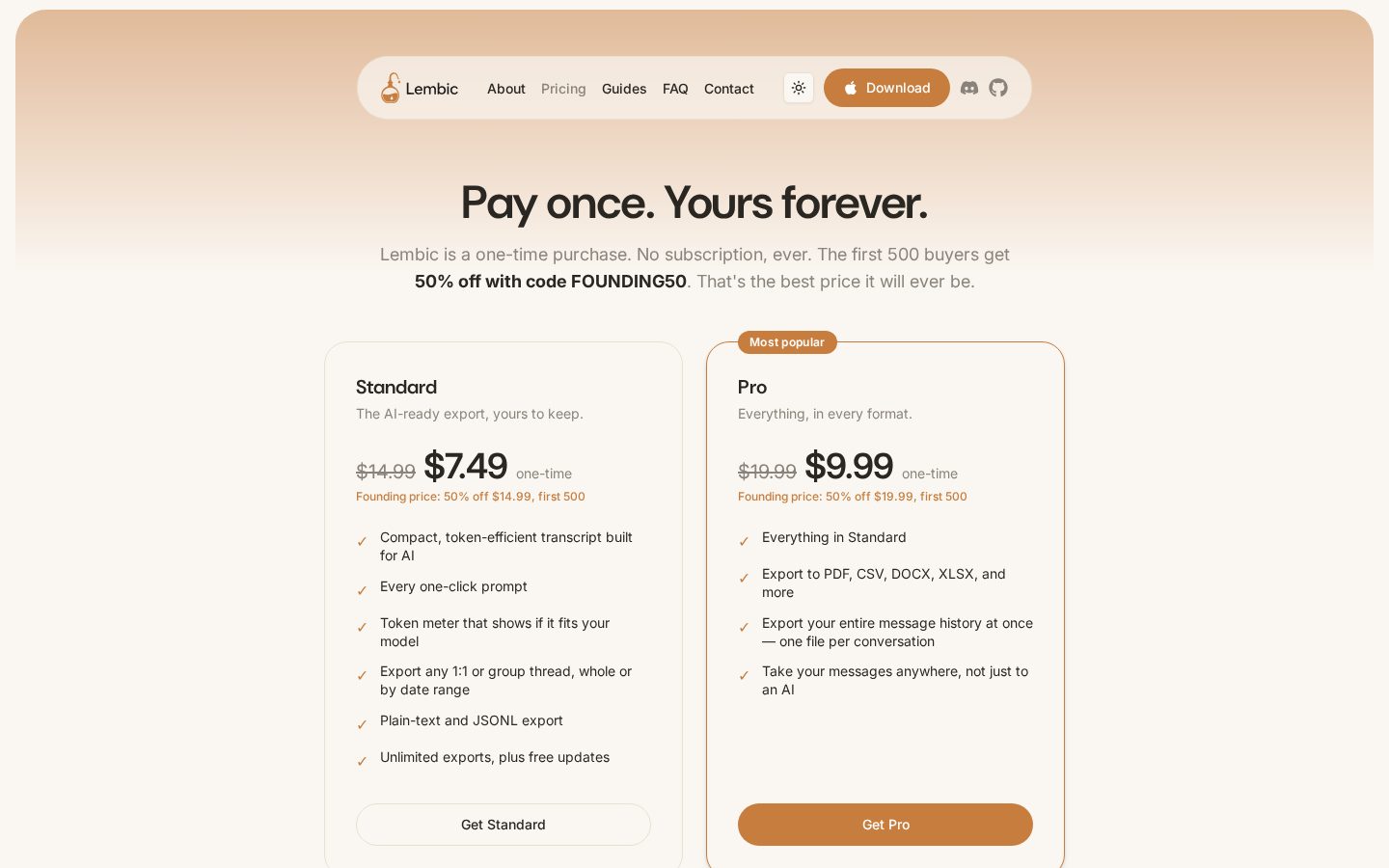 Lembic Pricing