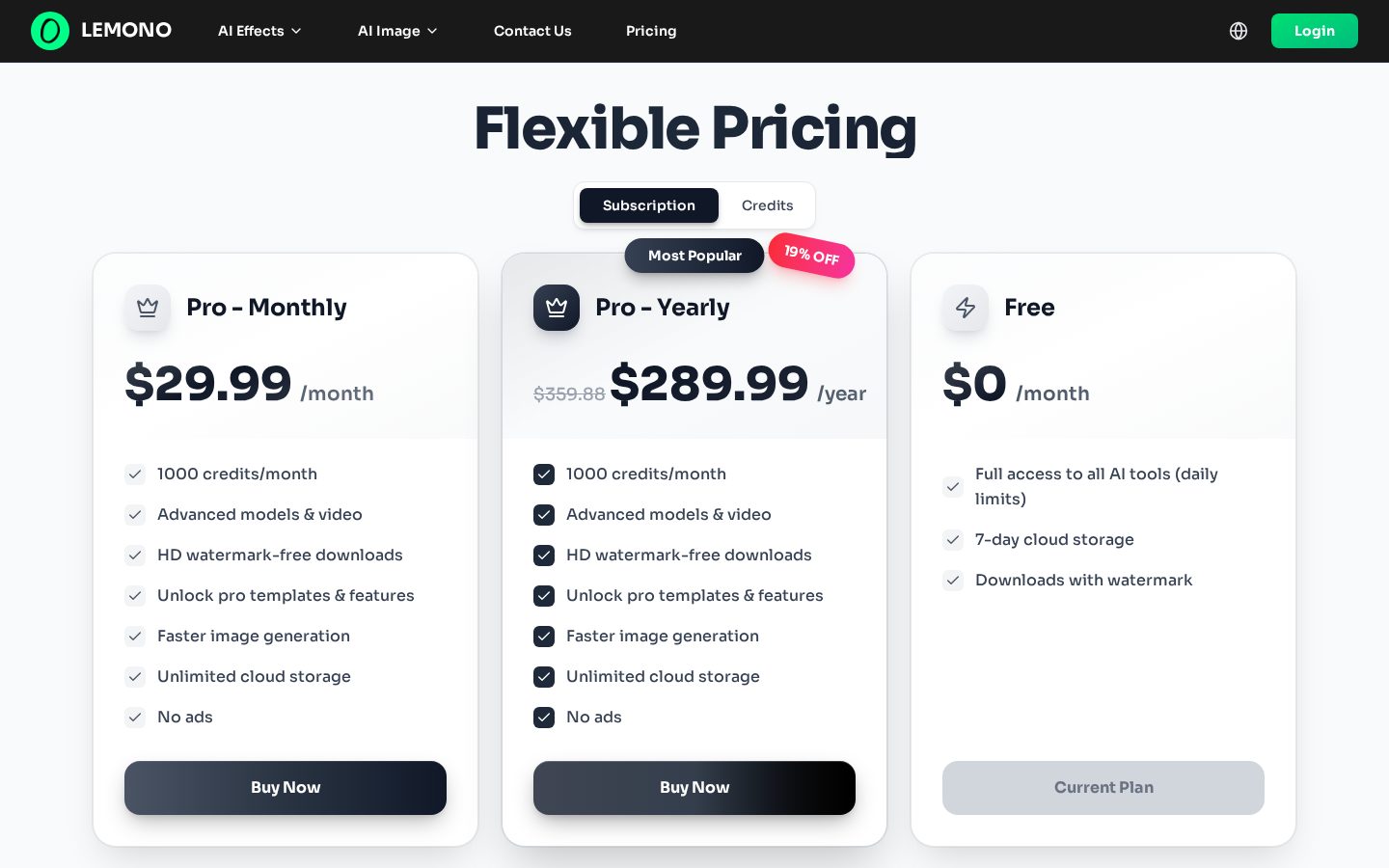 LEMONO AI Pricing