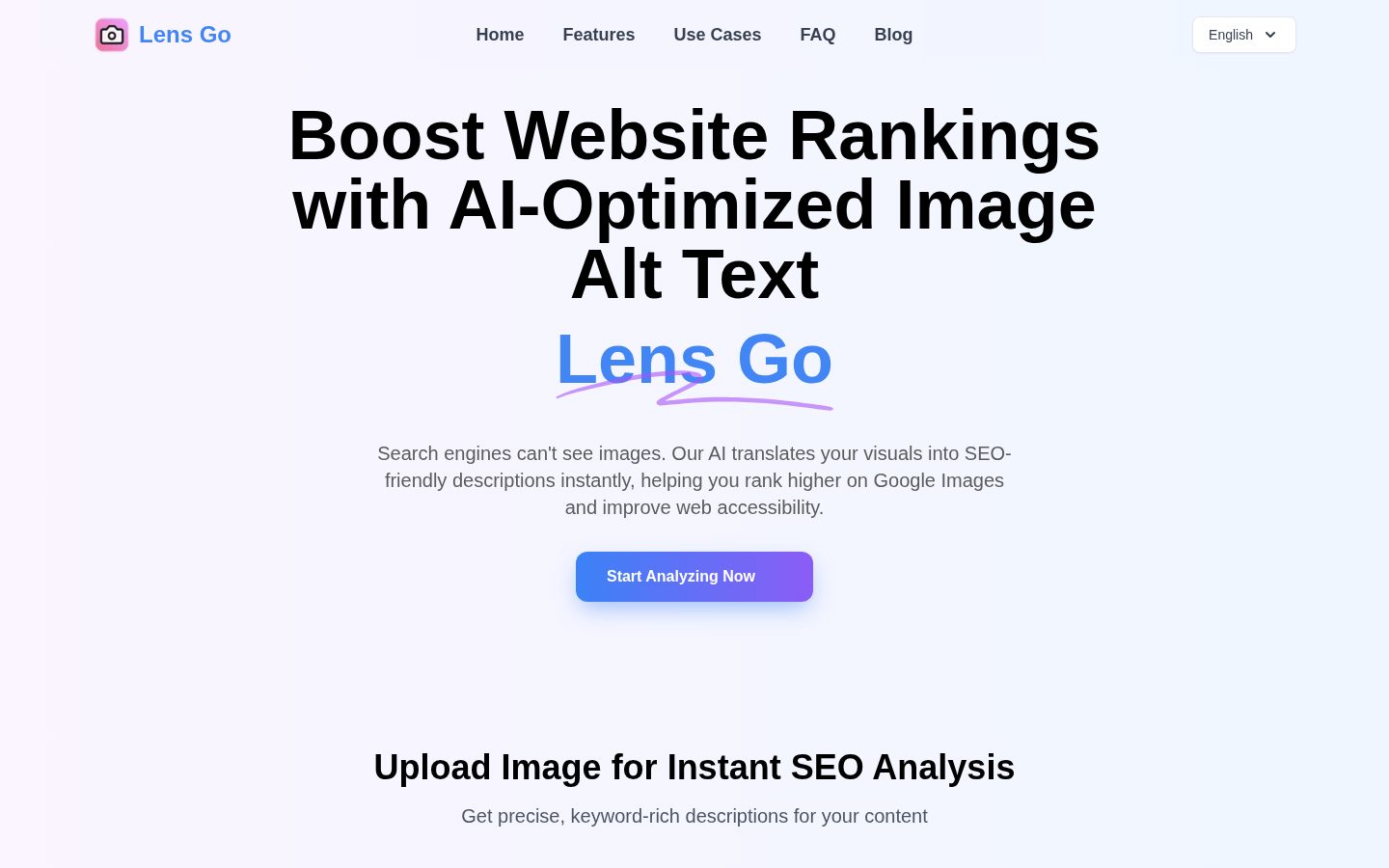 Lens Go Homepage