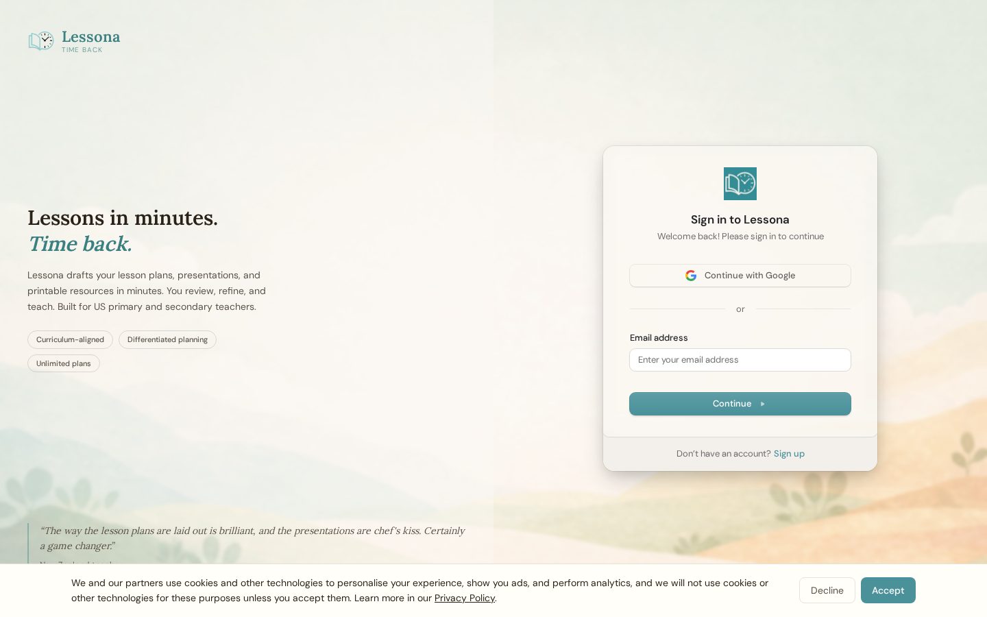 Lessona Homepage