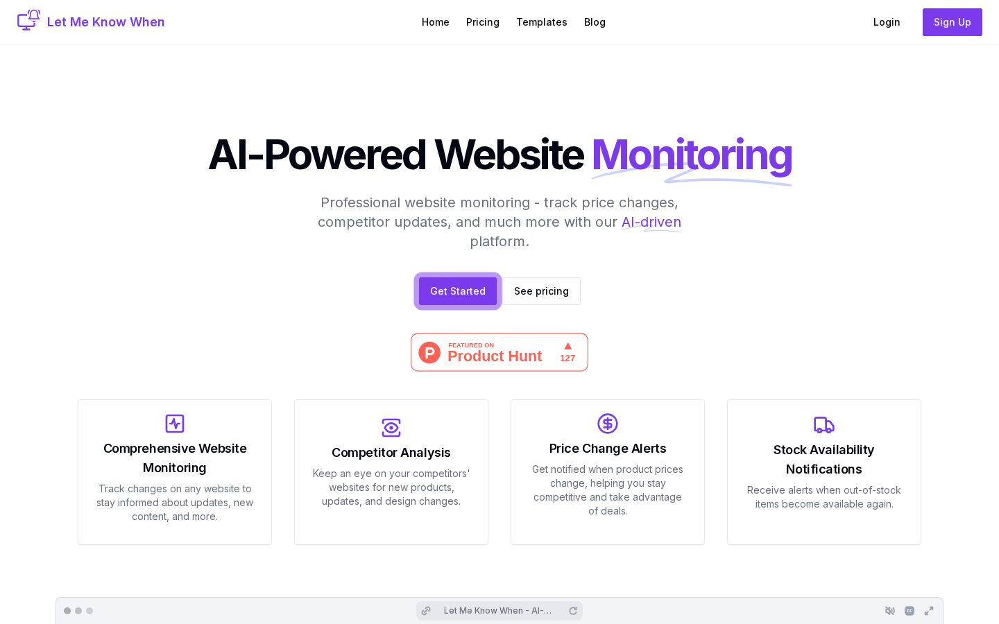 Let Me Know When Homepage