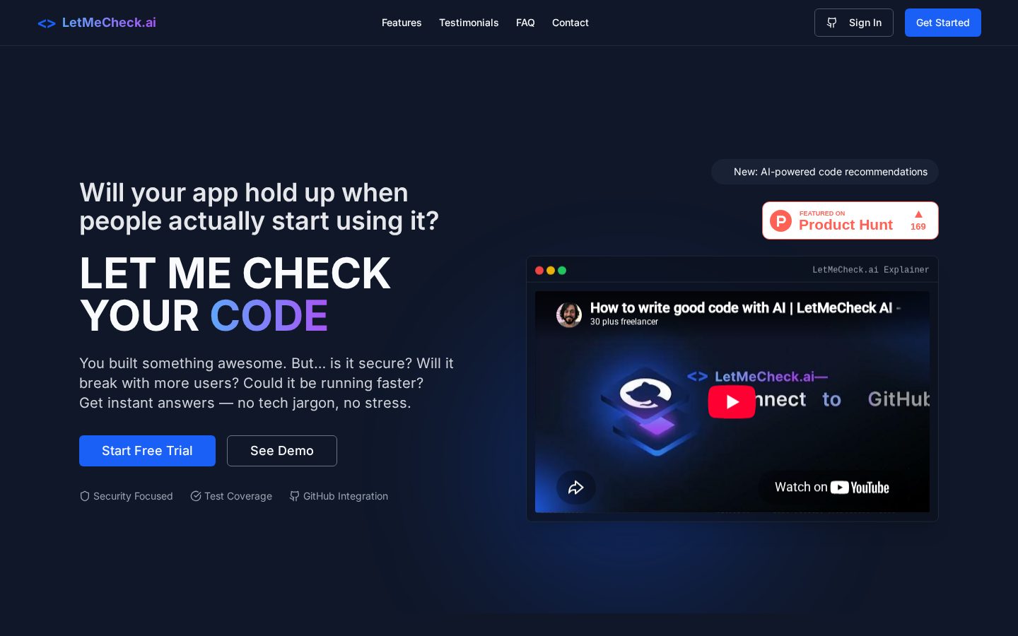 LetMeCheck.ai Homepage