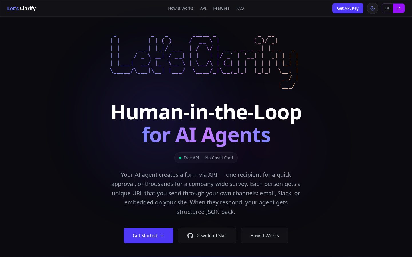 Let's Clarify Homepage
