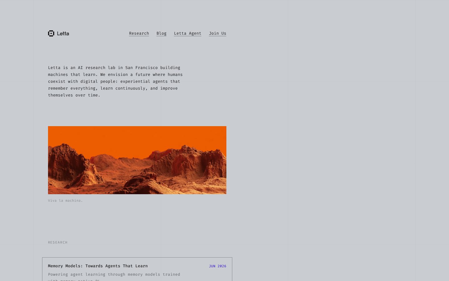 Letta Homepage