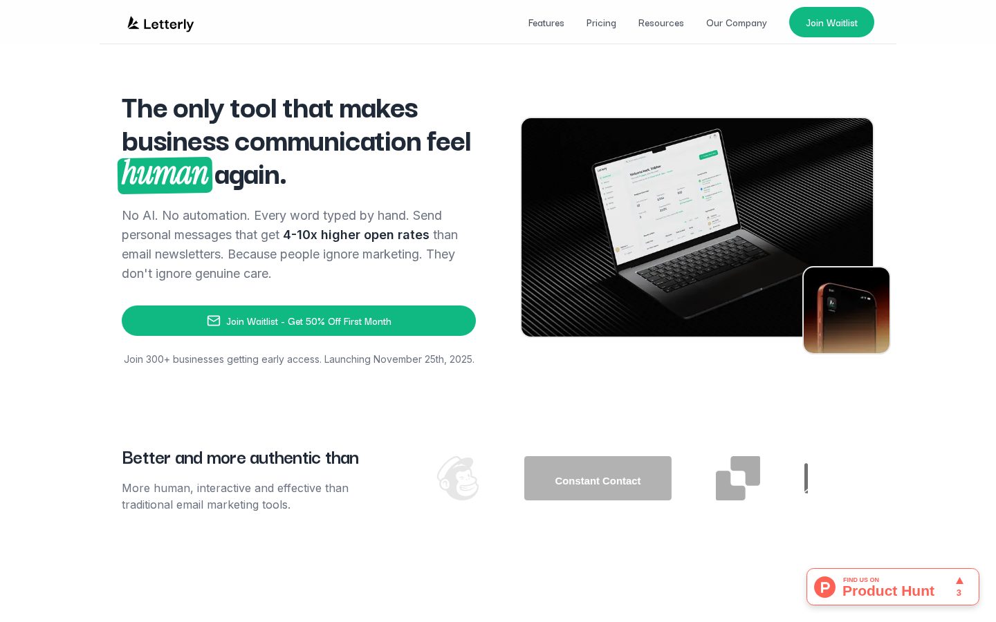 Letterly. Where Real Words Still Matter Homepage