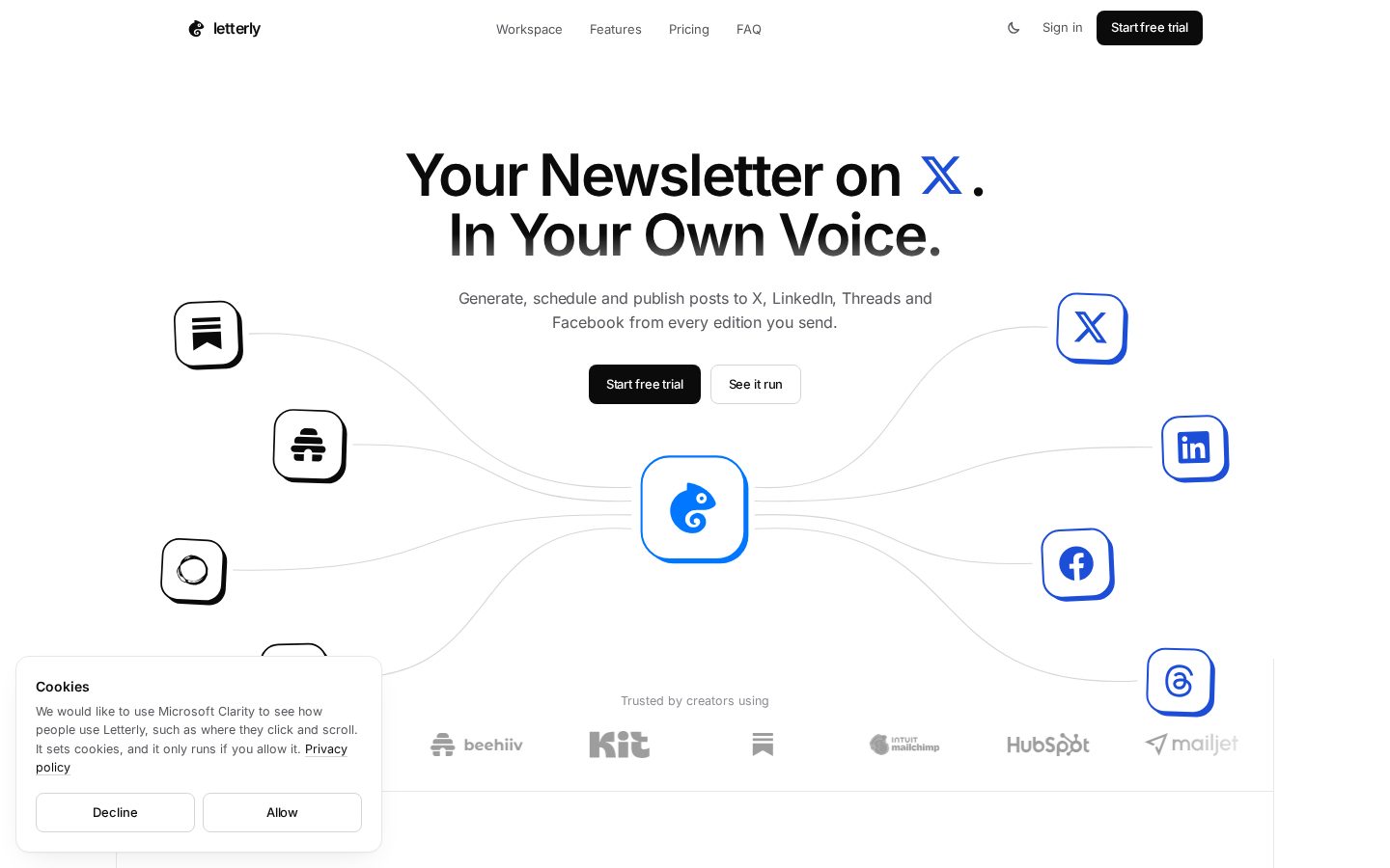 Letterly.pro Homepage