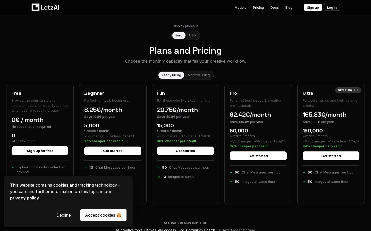 LetzAI Pricing