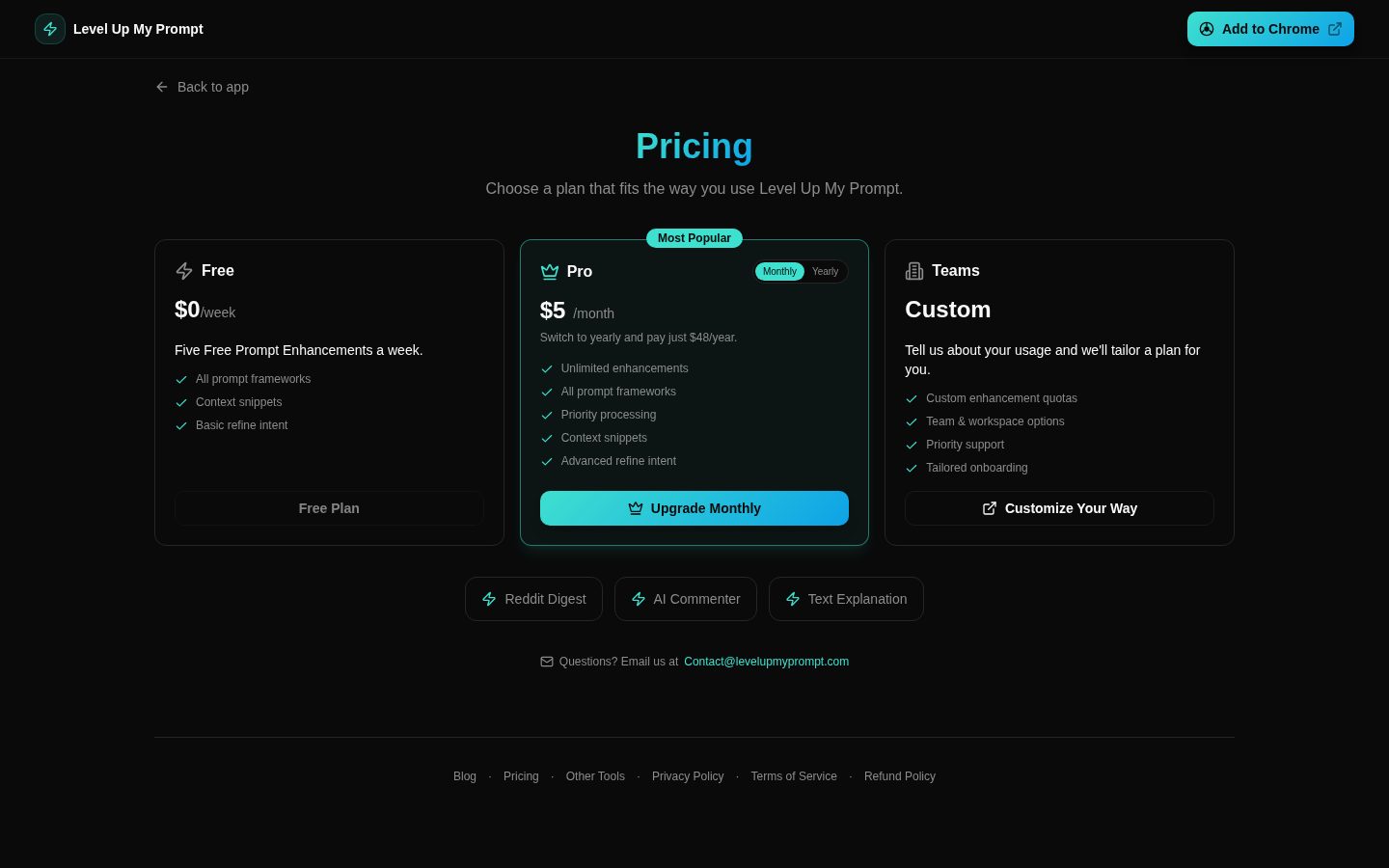 Level Up My Prompt Pricing