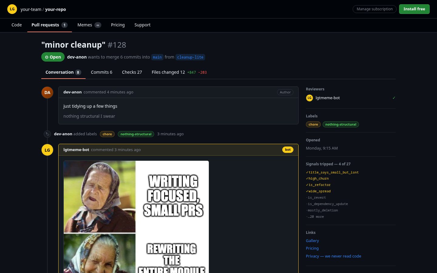 LGTMeme Homepage