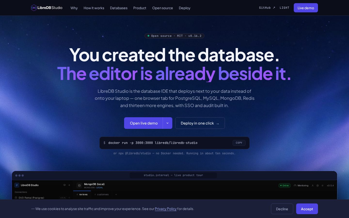 LibreDB Studio Homepage