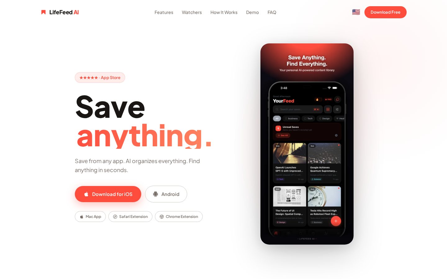 LifeFeedAi Homepage
