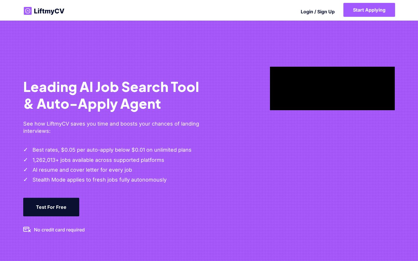 LiftmyCV Homepage