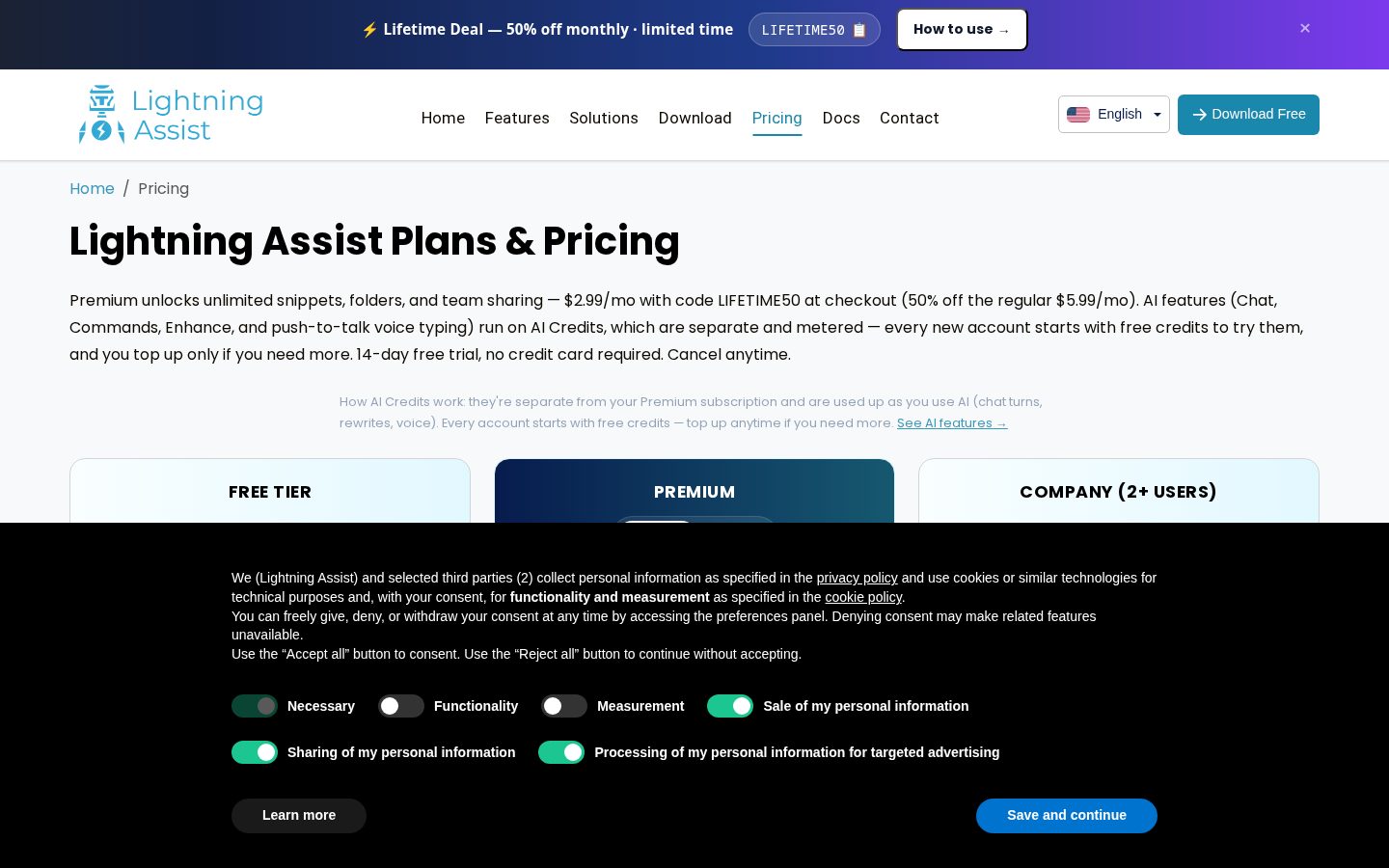 Lightning Assist Pricing