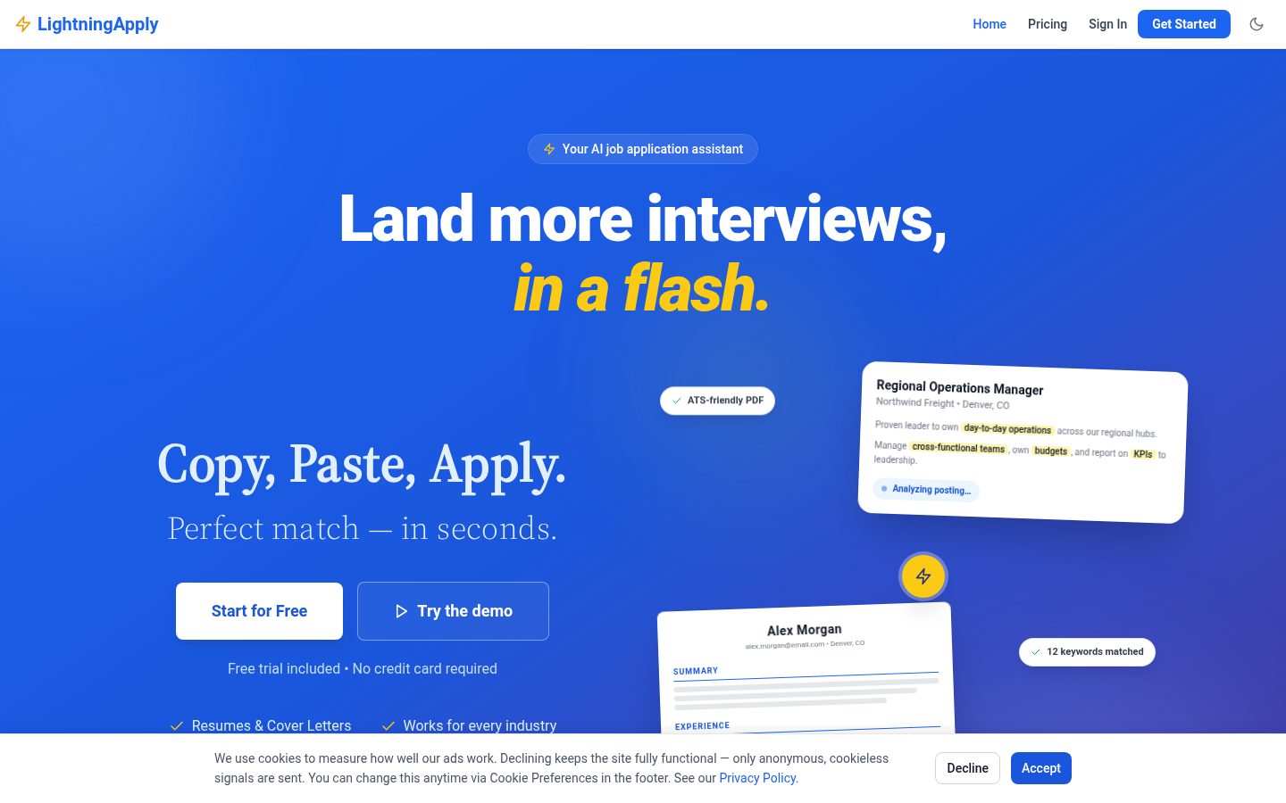 LightningApply Homepage