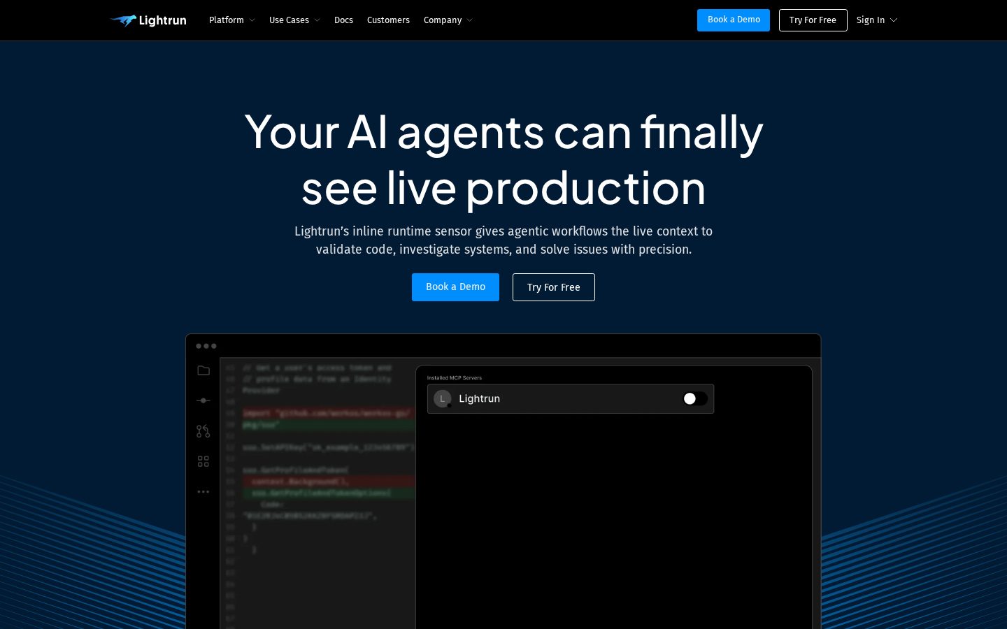 Lightrun Homepage