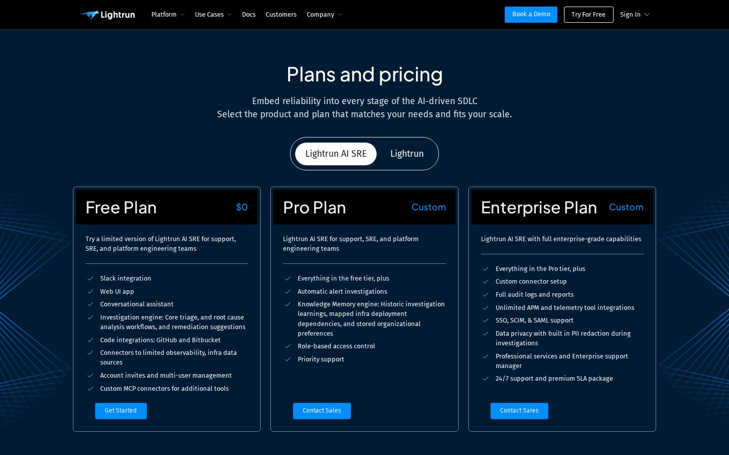 Lightrun Pricing