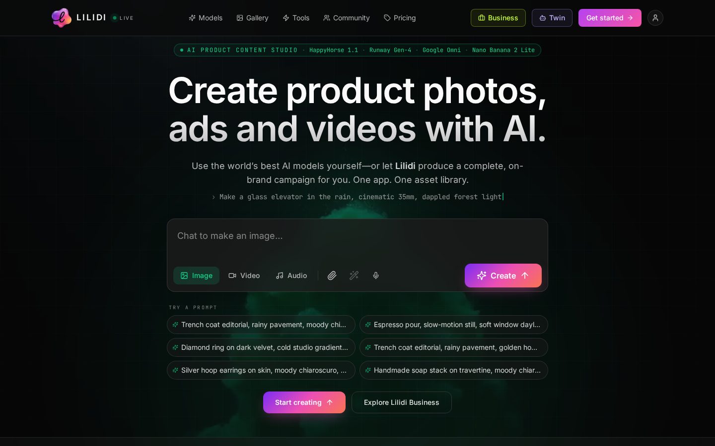 Lilidi AI Homepage