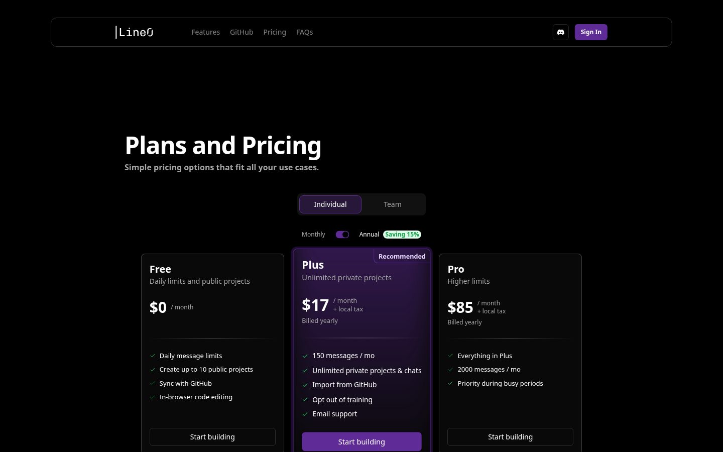 Line0 Pricing