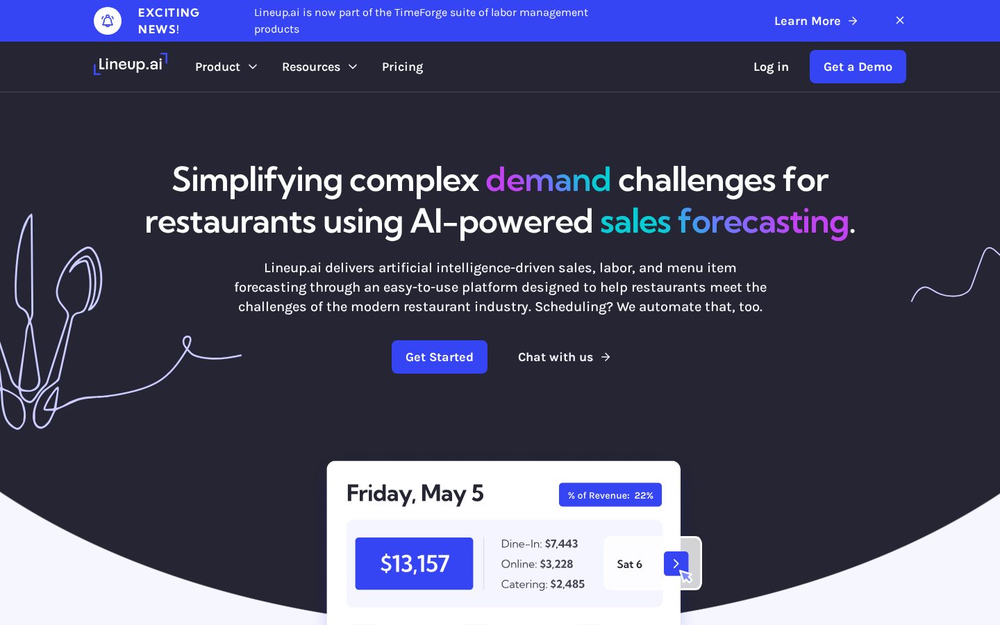 Lineup.ai Homepage