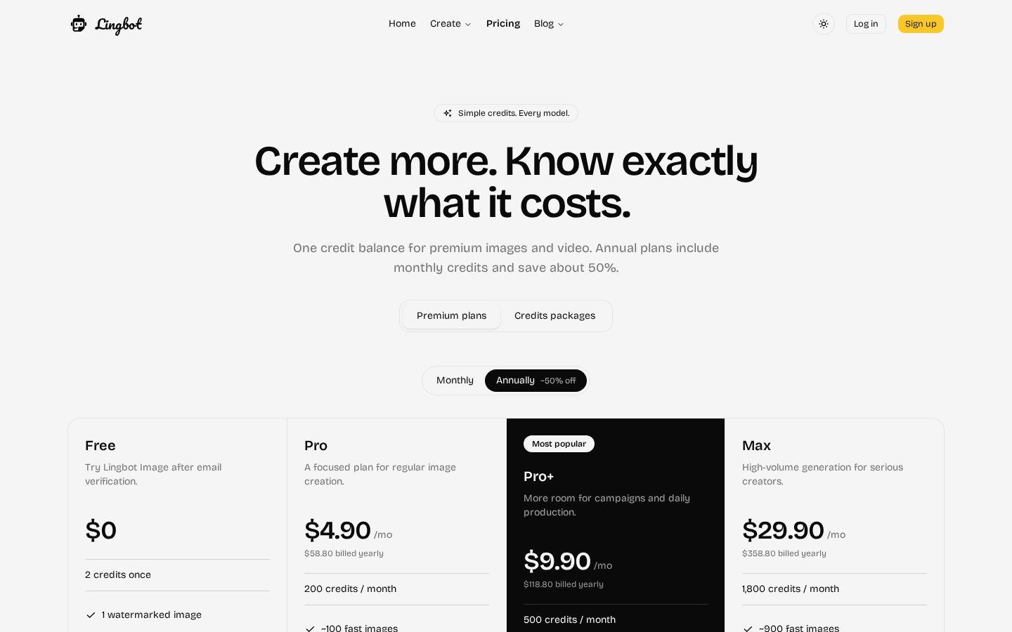 Lingbot Pricing