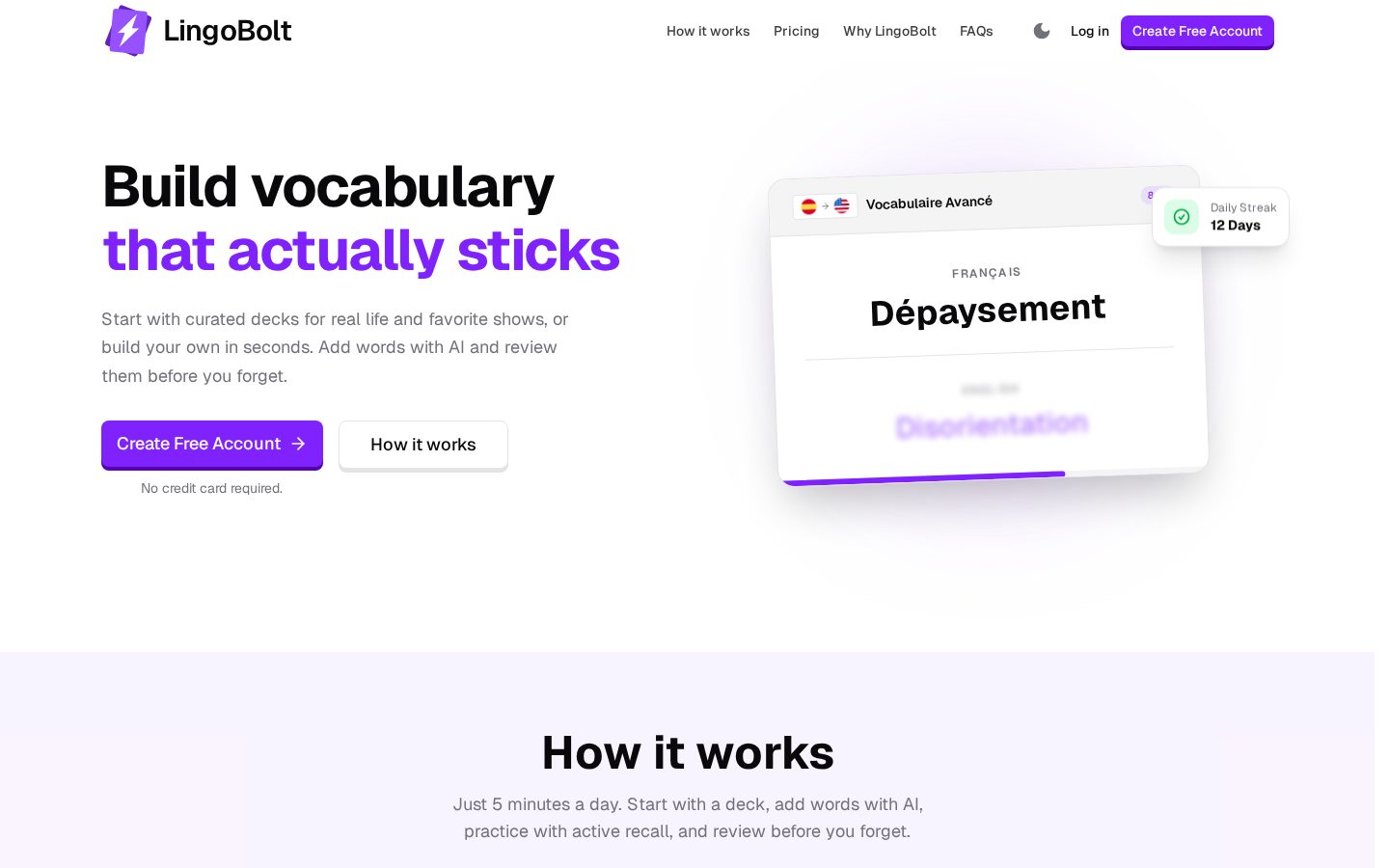 LingoBolt Homepage