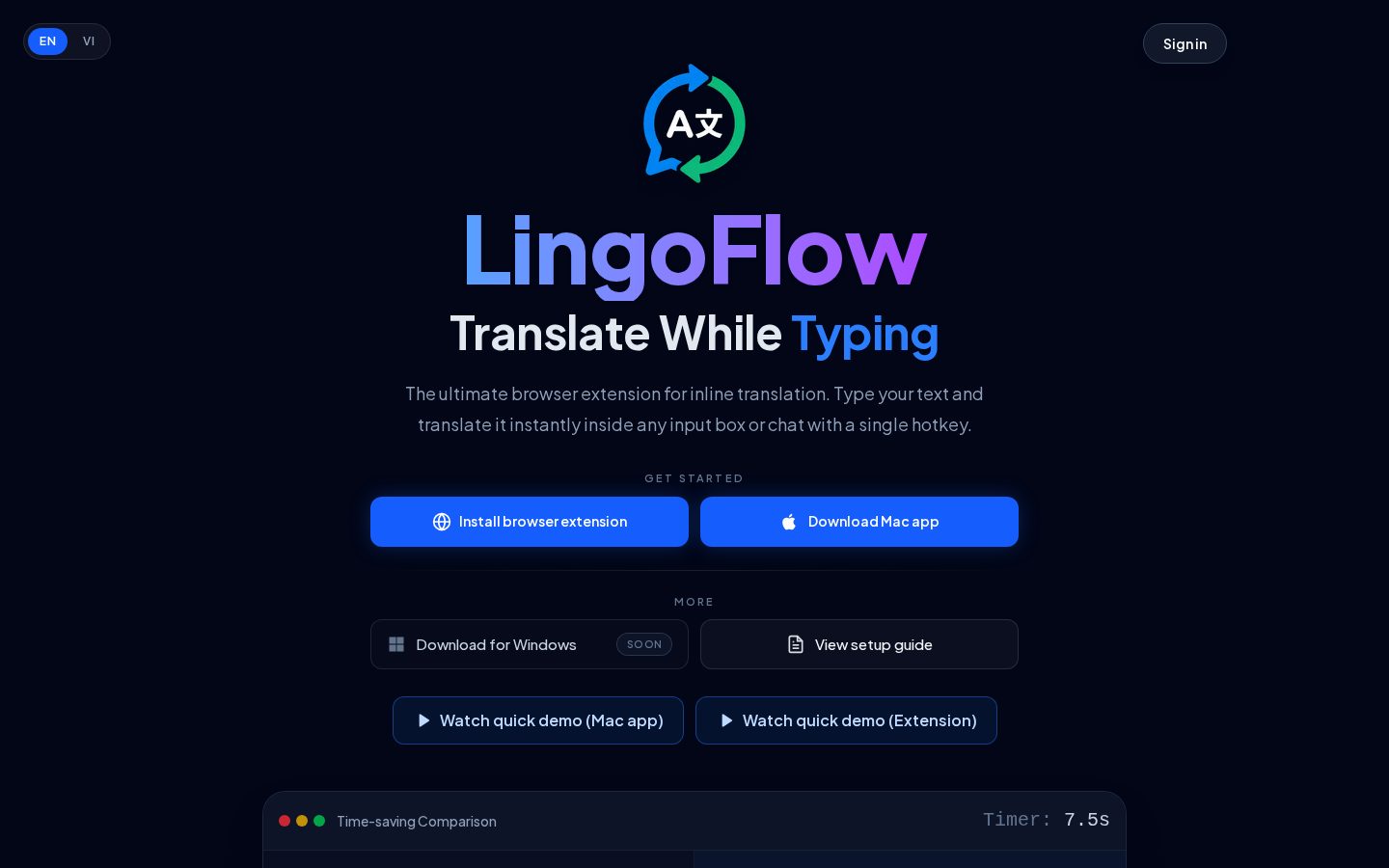 LingoFlow Homepage