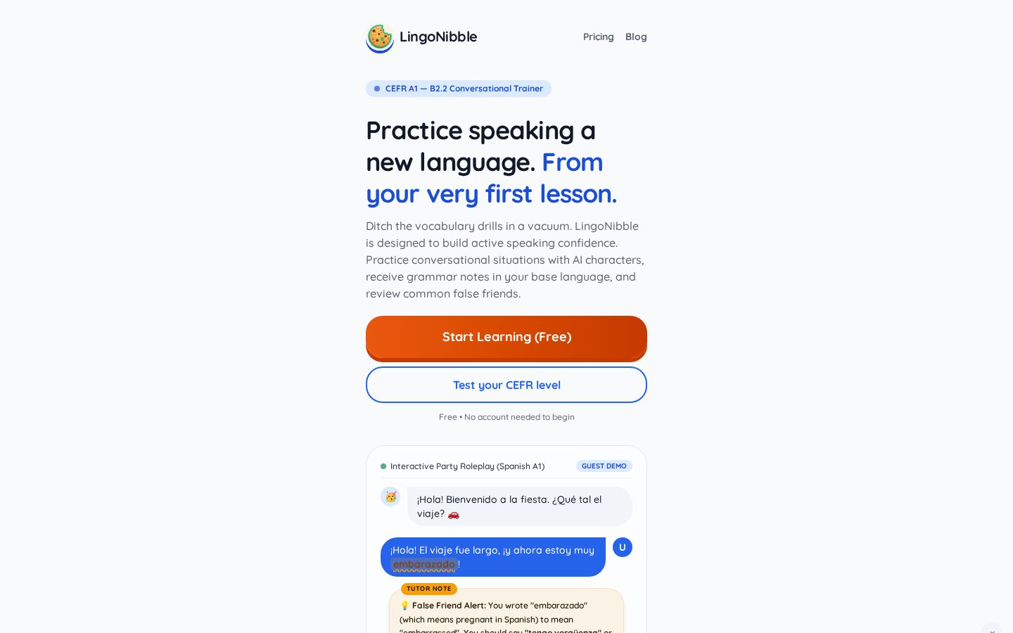 LingoNibble Homepage