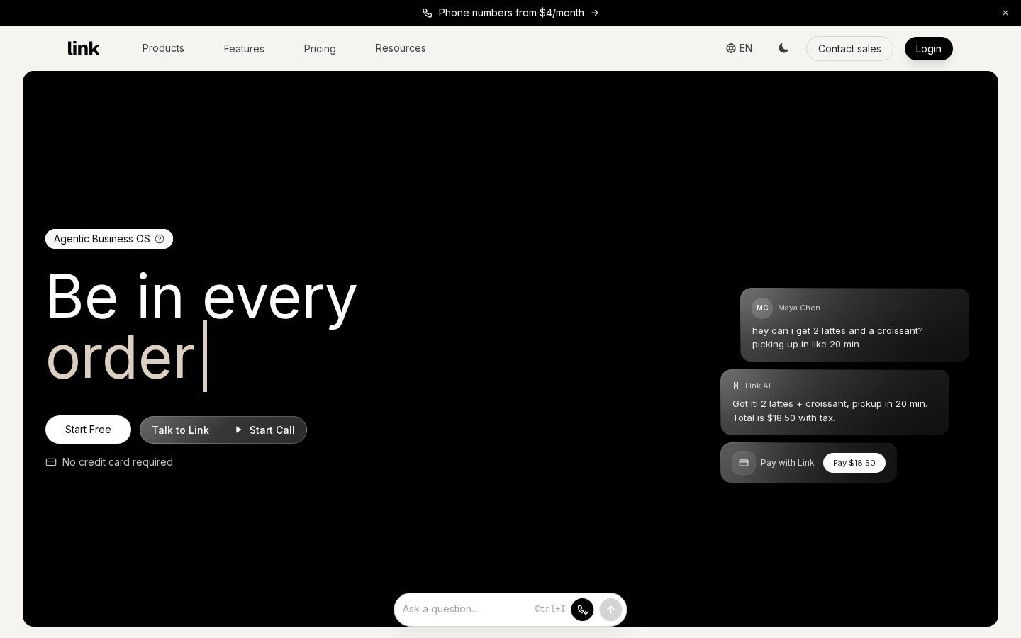 Link AI Homepage