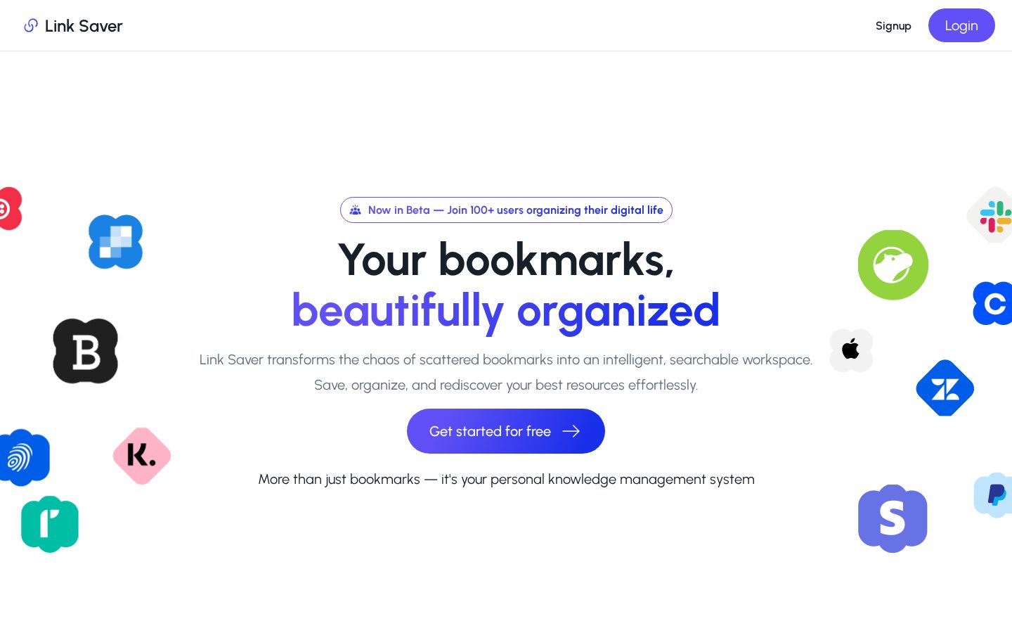 Link Saver Homepage