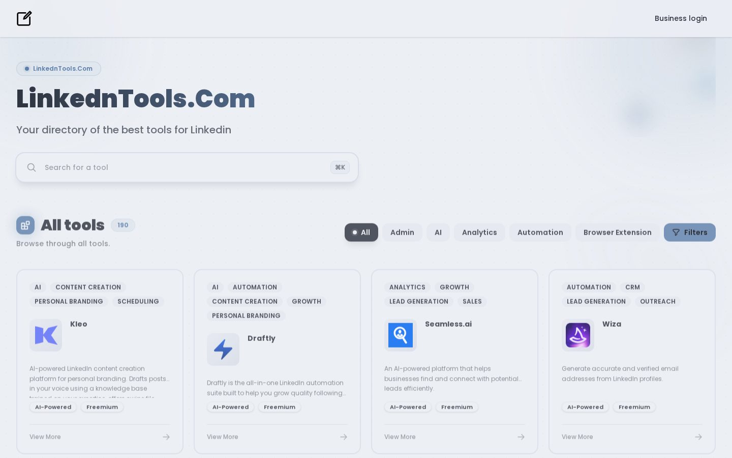 Linked CV Builder Homepage