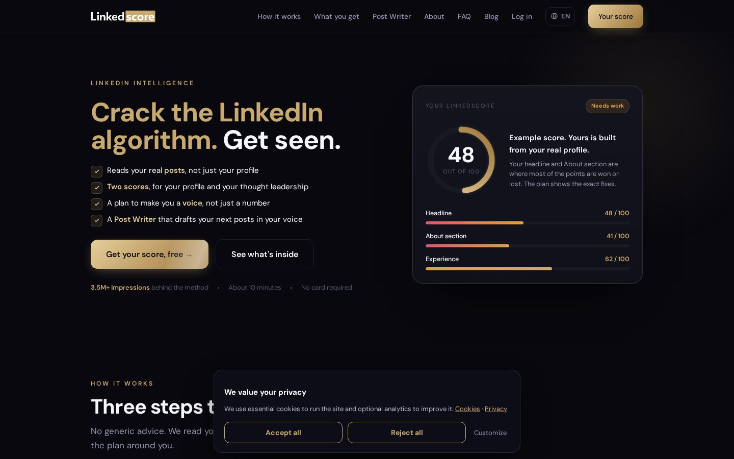 LinkedScore Homepage