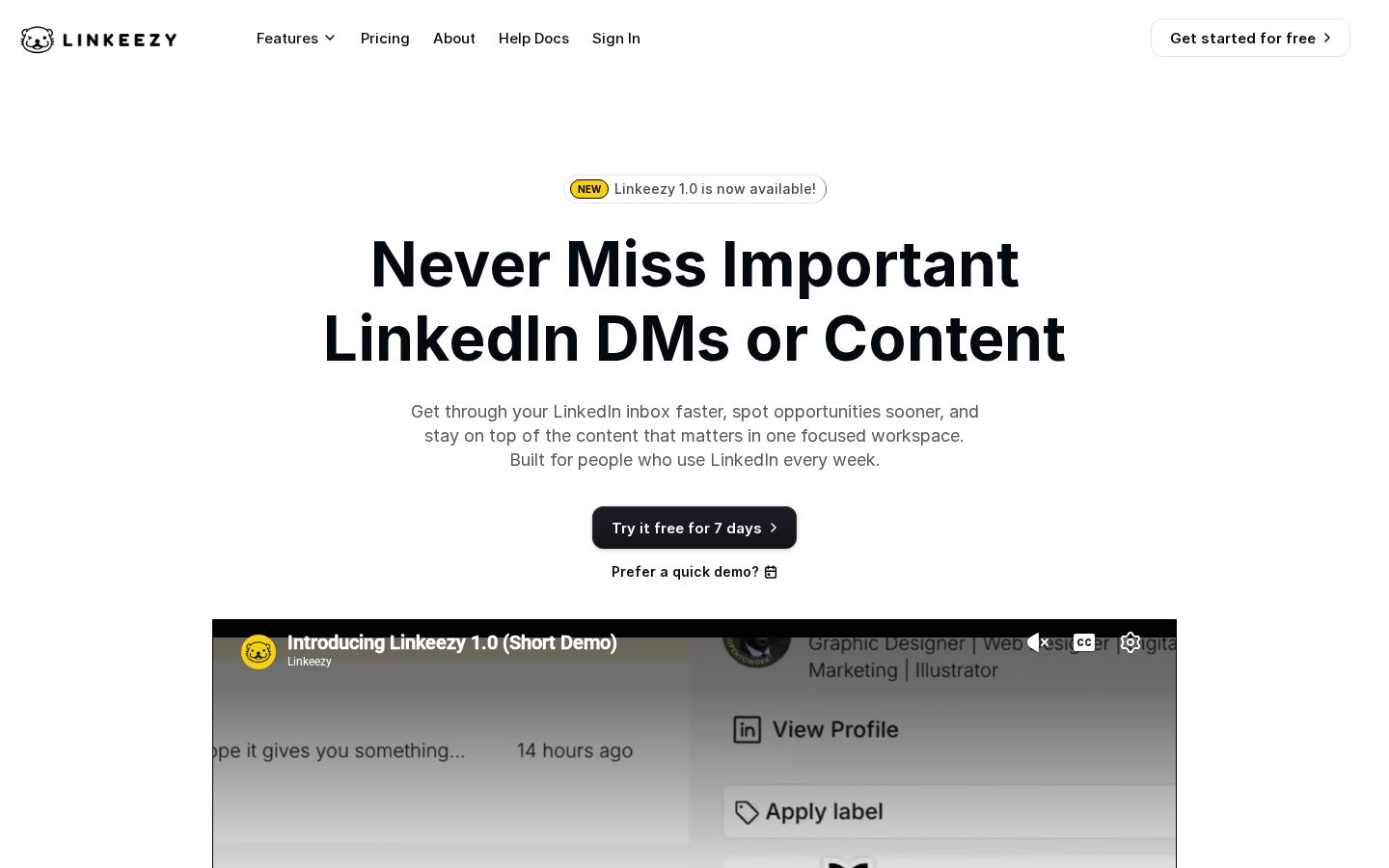 Linkeezy Homepage