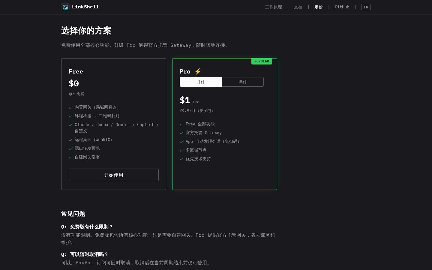 LinkShell Pricing