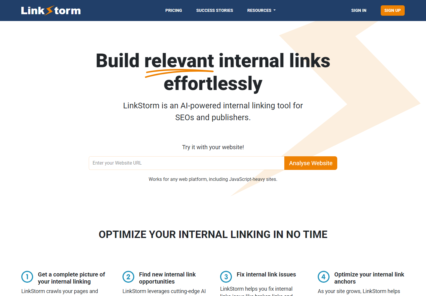 LinkStorm homepage