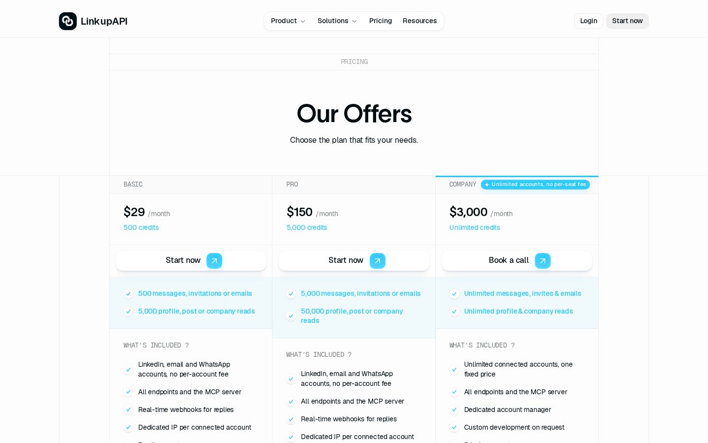 LinkupAPI Pricing