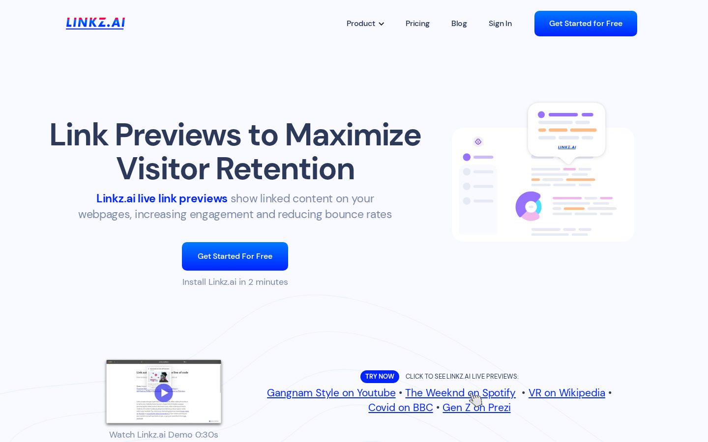 Linkz.ai Homepage