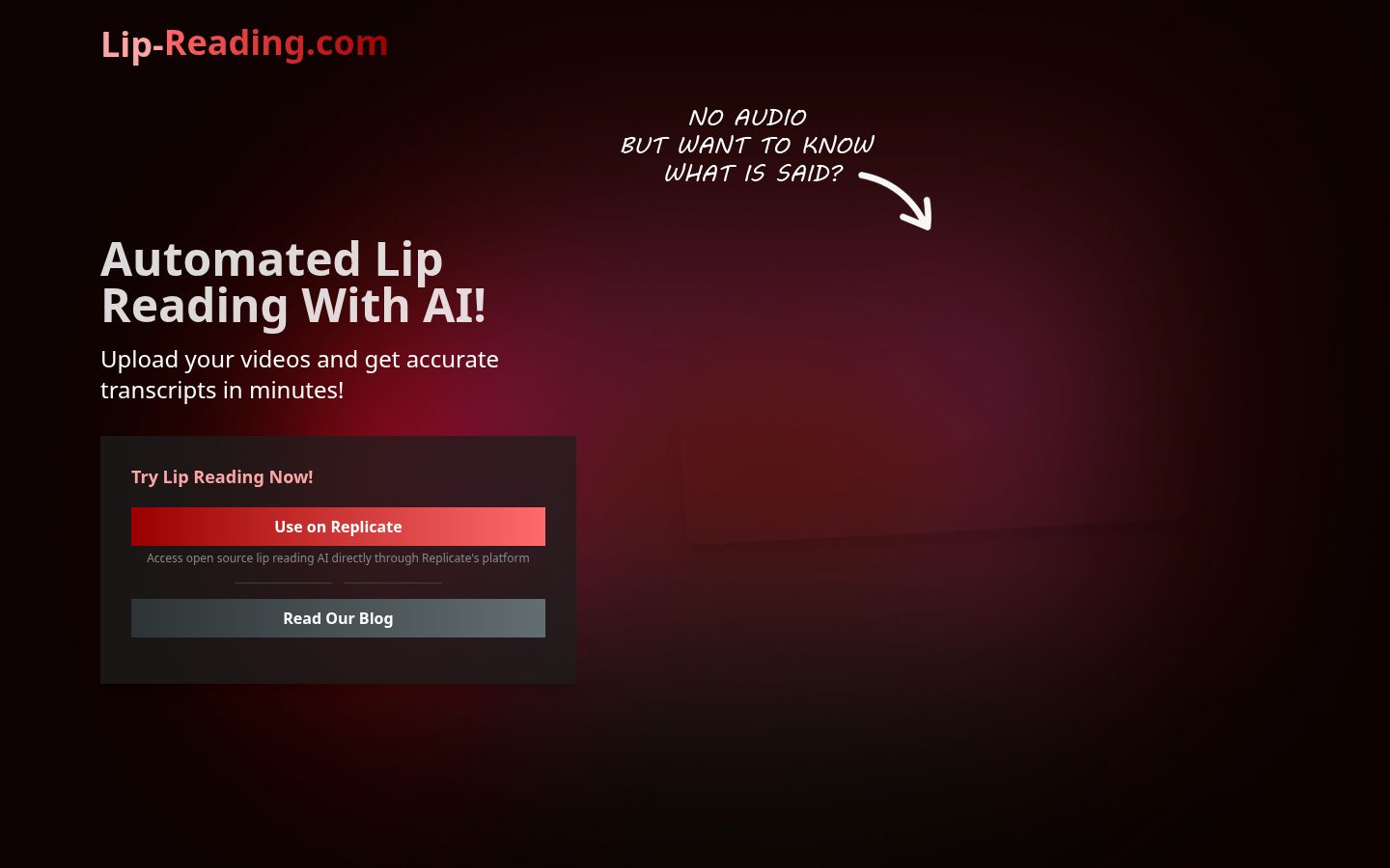 Lip Reading App Homepage