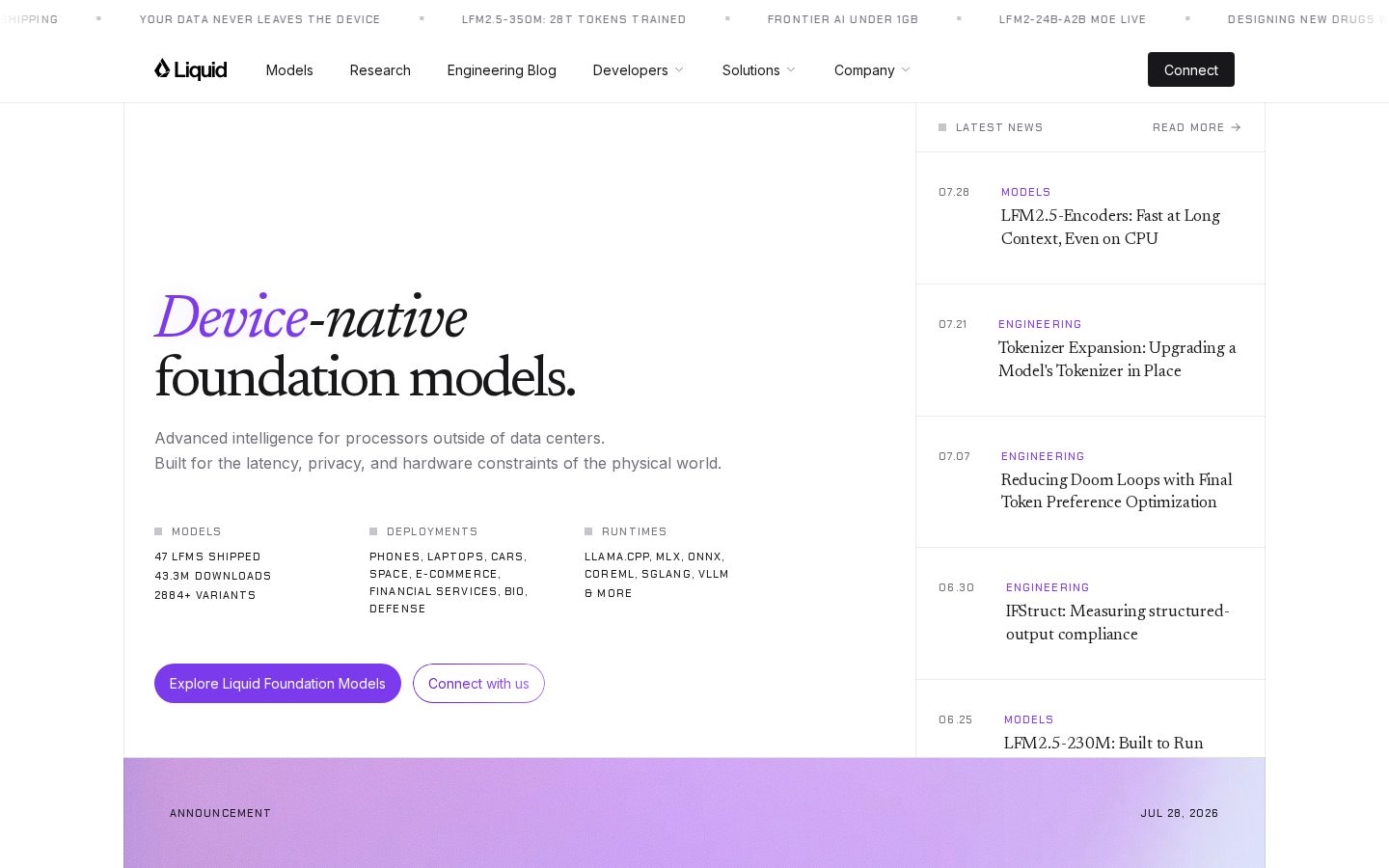 Liquid AI Homepage