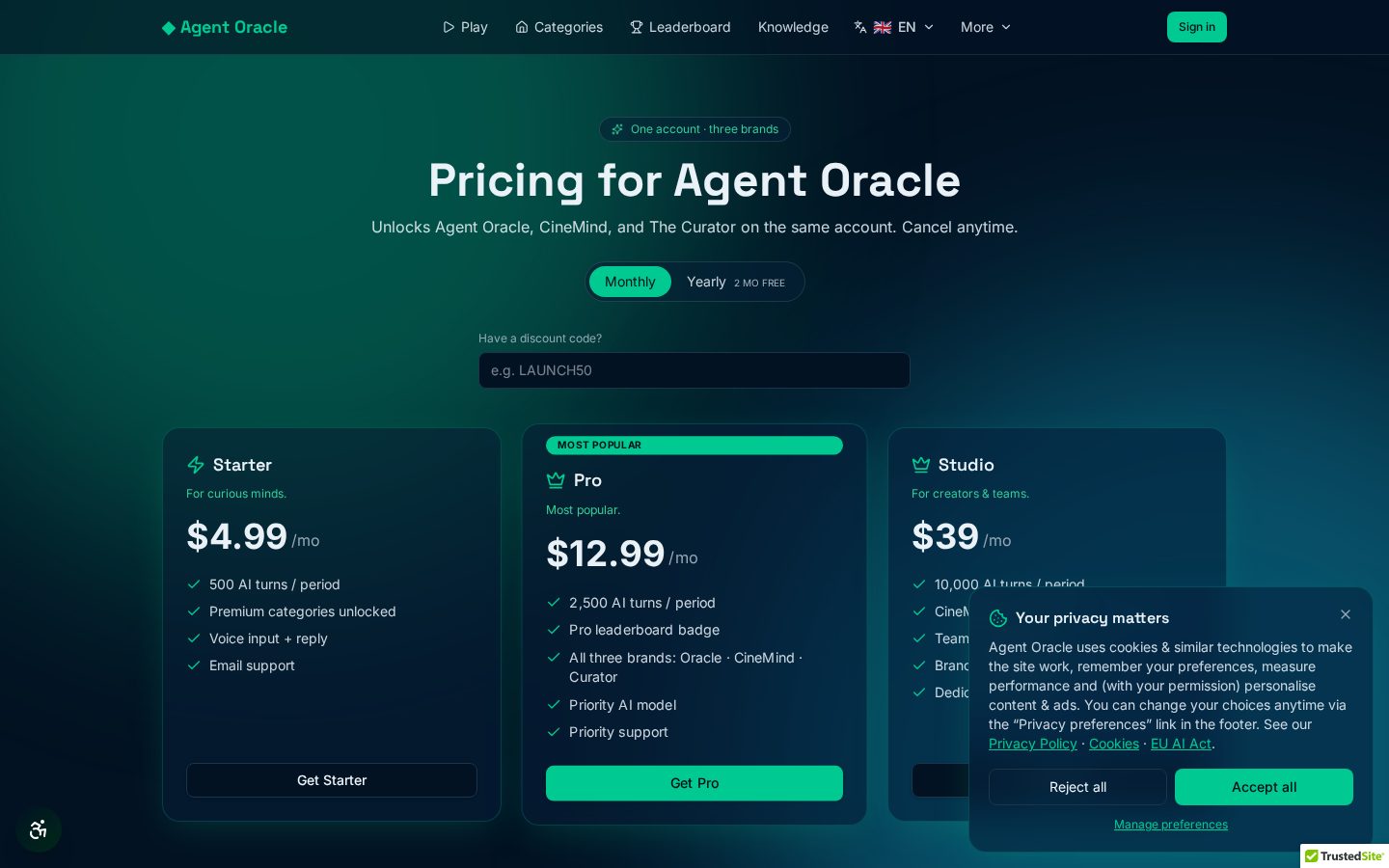 Lisaiceland Pricing