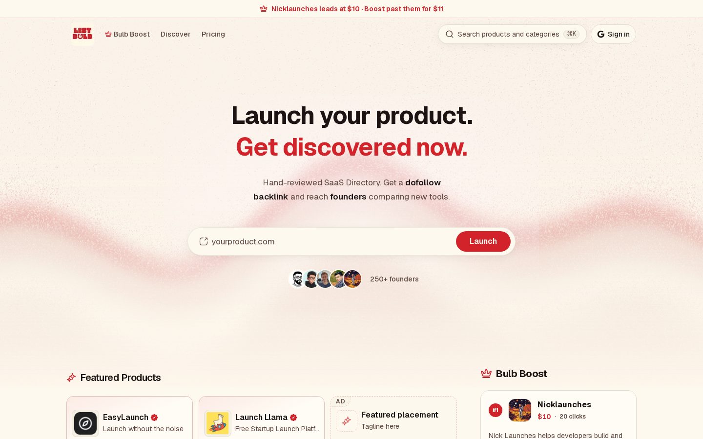 List Bulb Homepage