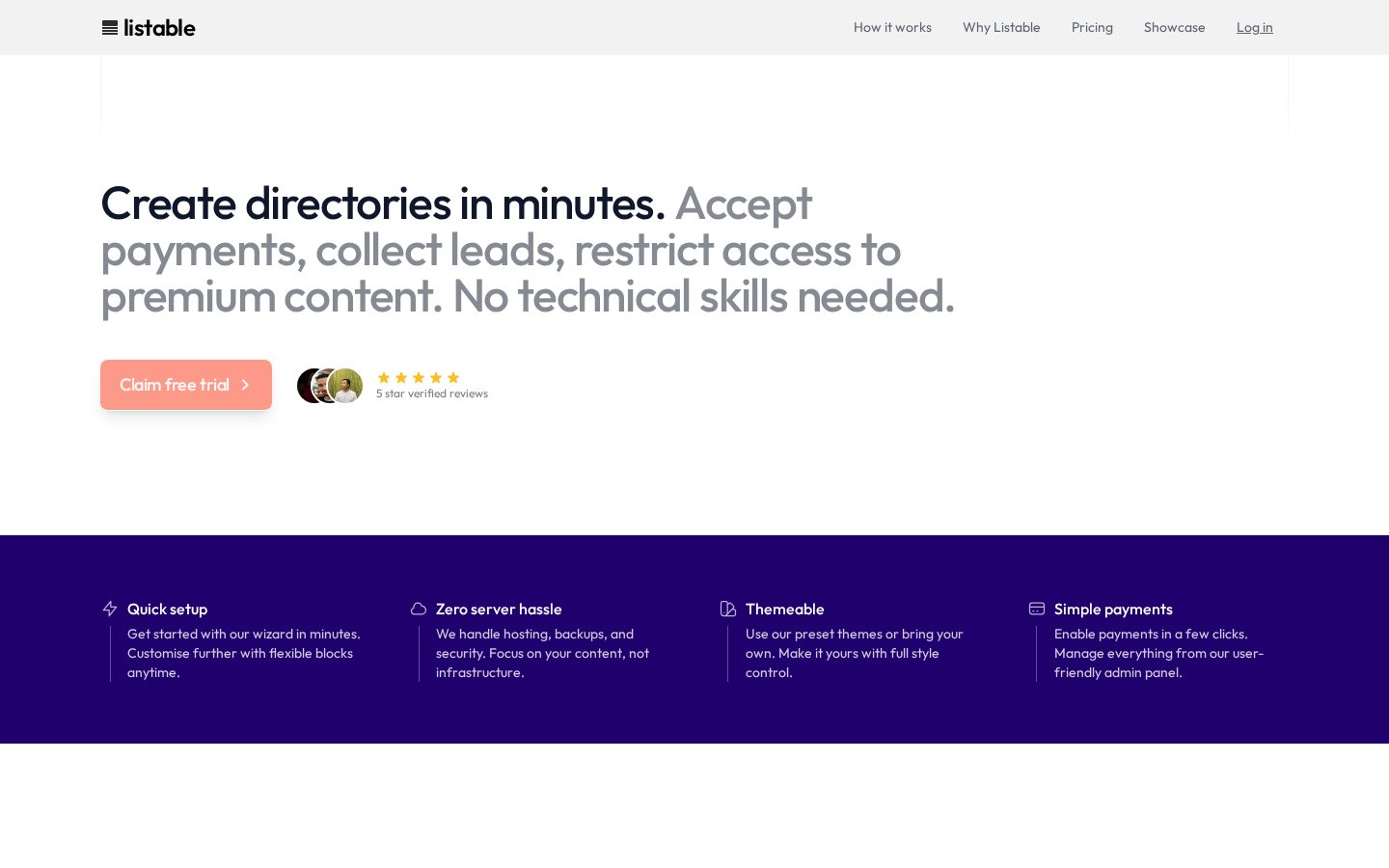 Listable Homepage