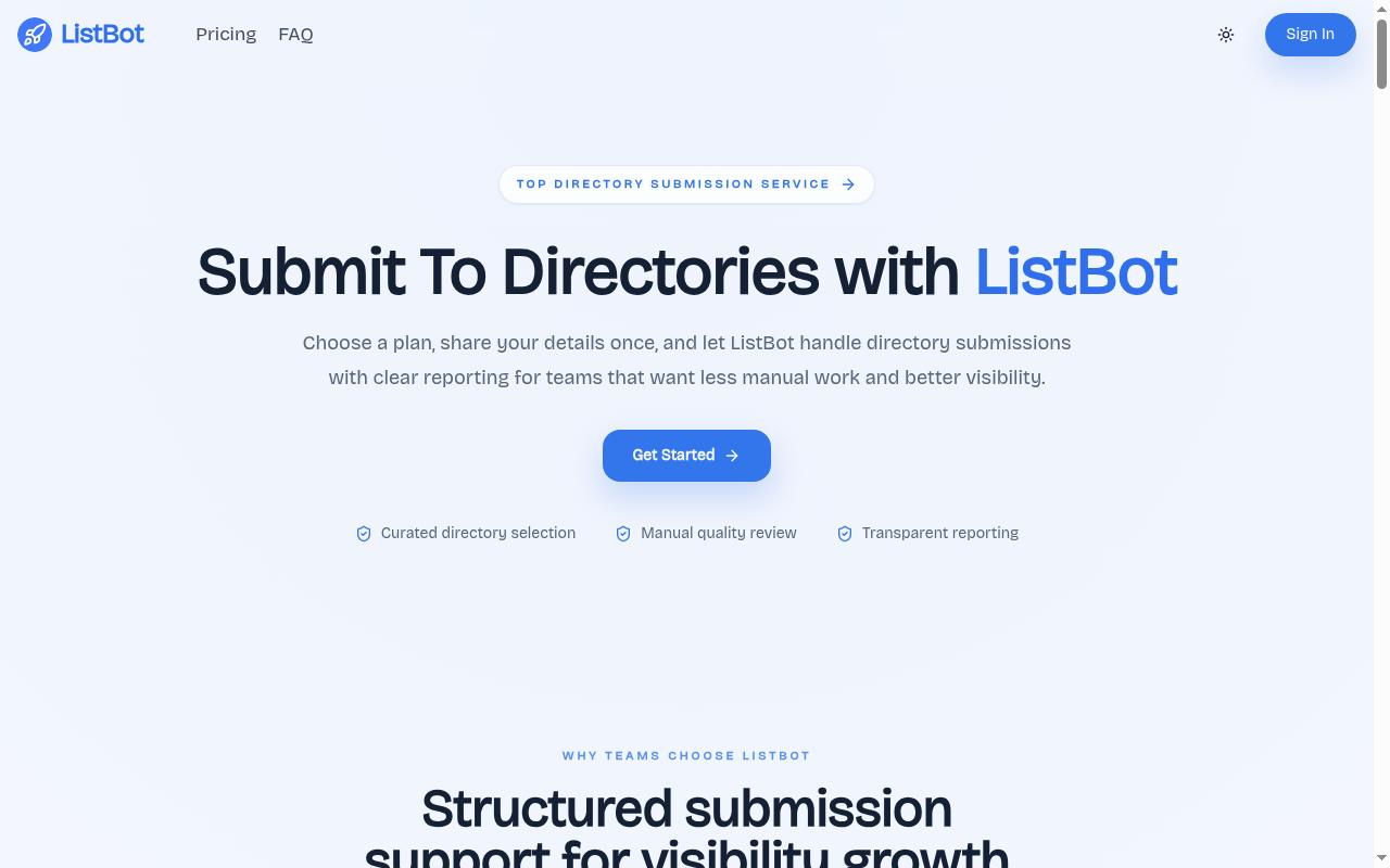 ListBotAI Homepage