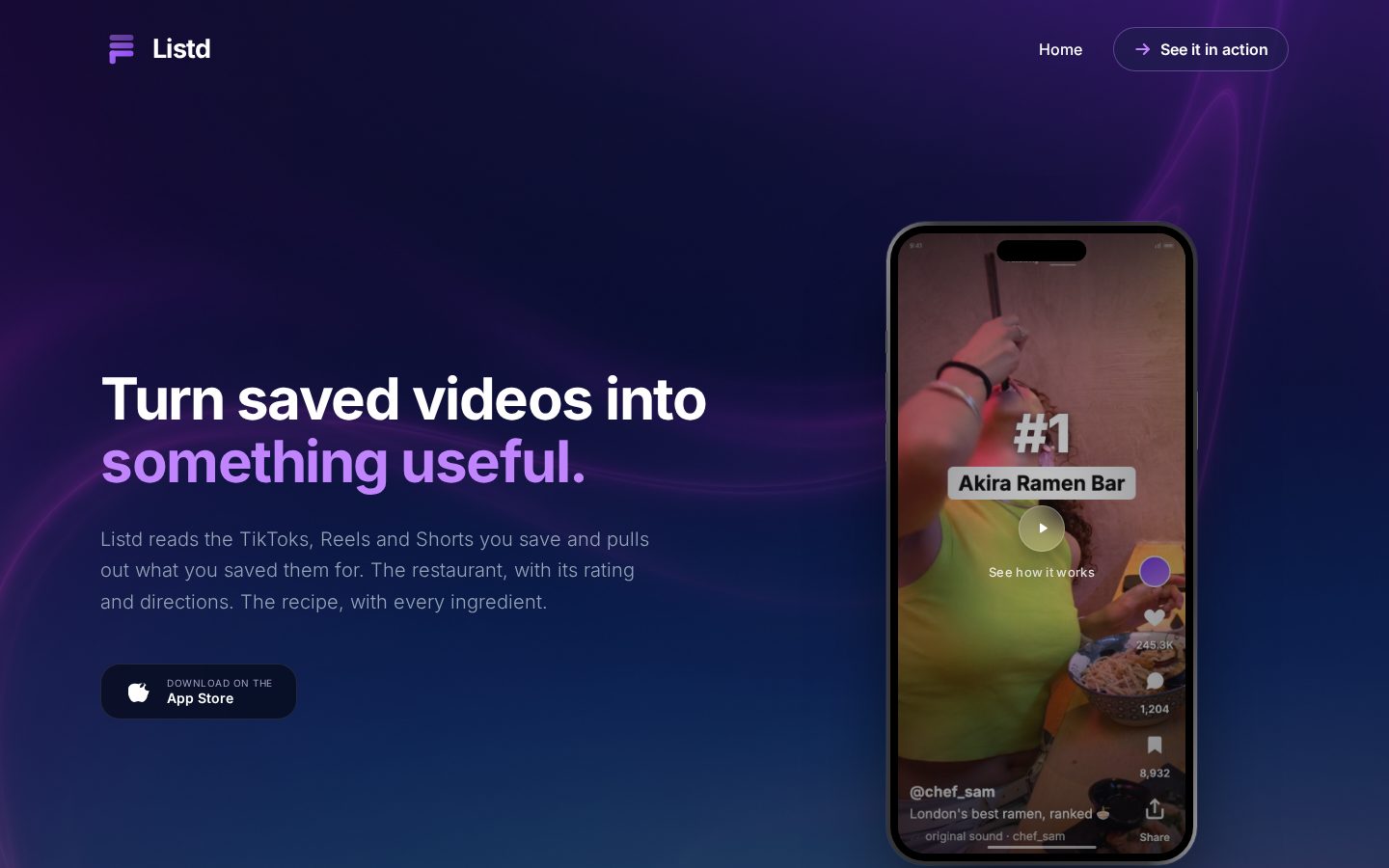 Listd Homepage