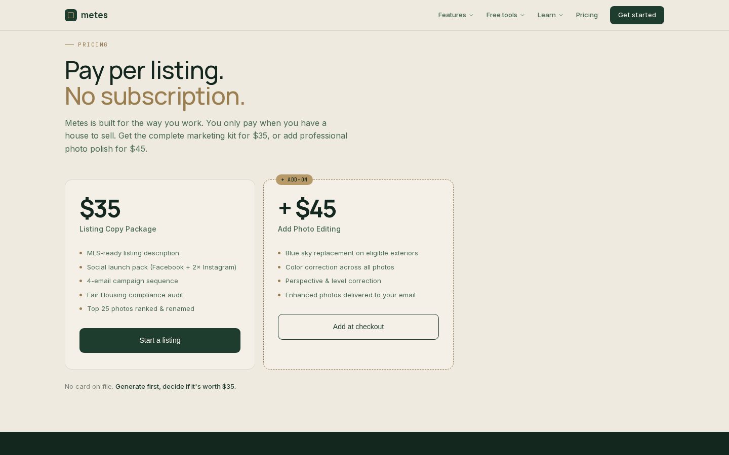 Listing Description Checker by Metes Pricing