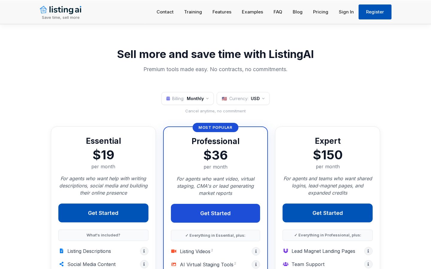 ListingAI Pricing